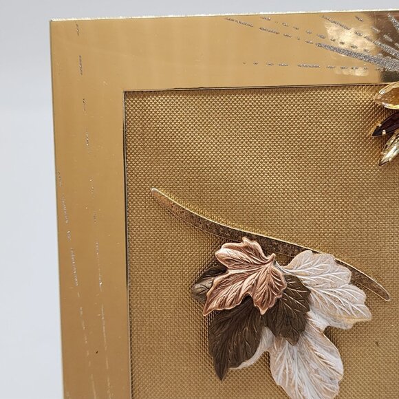 Gold Tone Sparkle Frame With Leaf Embellishments & Rhinestone Accents For 4x6 - Picture 3 of 15